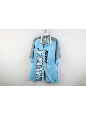 Vtg Canari Mens XL All Over Print Sweet Bikes Cycling Short Sleeve Button Shirt